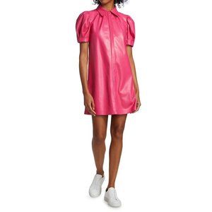 NWT Alice + Olivia Jem Pink Faux Leather Mini Dress